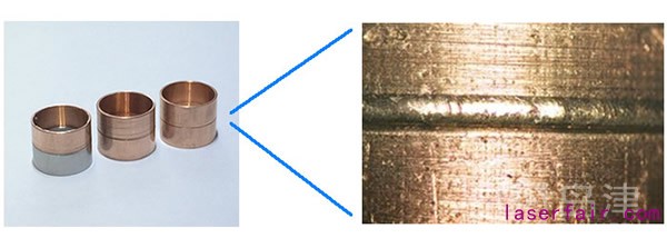 今回開(kāi)発した青色半導(dǎo)體レーザー光源により溶接を行った純銅のサンプル